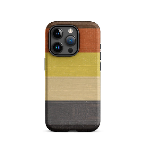 Gay Bear Pride Flag Wooden Texture Print iPhone® Clear Case featuring colorful stripe design.