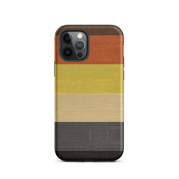 Gay Bear Pride Flag Wooden Texture Print iPhone® Clear Case featuring bold striped design.