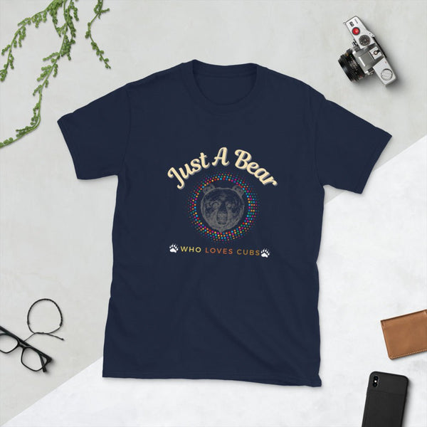 Gay Bear Pride, Just a bear who loves cubs, Gay Man - Men's T-Shirt in navy with colorful graphic.