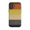 Gay Bear Pride Flag Wooden Texture Print iPhone® Clear Case featuring colorful horizontal stripes.