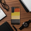 Gay Bear Pride Flag Wooden Texture Print Case for Samsung® on wooden desk.