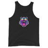 Gay Bear Pride - Rainbow Tank Top with colorful bear graphic on black background.