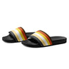 Gay Bear Pride Slippers with striped design in warm colors, perfect for summer wear.