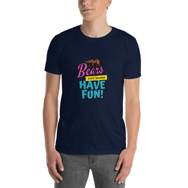 Model wearing Gay Bear Shirt Slut Pride Flag Shirt LGBTQ+ Pride Gay Ally Adult Tee.