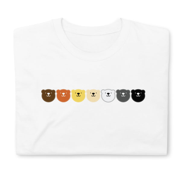 Gay Bear T-Shirt - Cute Cub Colors featuring graphic of colorful bear faces.