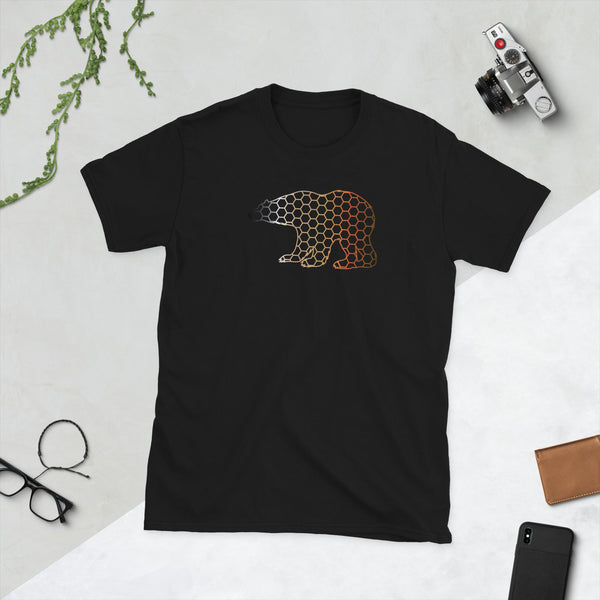 Gay Bear T-shirt | Gay Bear Pride - Geometric Bear design on black shirt.