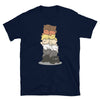 Gay Bear T-shirt featuring stacked cartoon bears design on navy fabric.