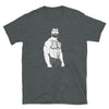 Gay Bear T-Shirt featuring muscle bear graphic design on dark heather fabric.
