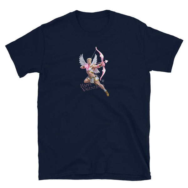 Gay Cupid Valentines Unisex T-Shirt - Gay Queer Tee Halloween Shirt featuring a playful angel with a bow.