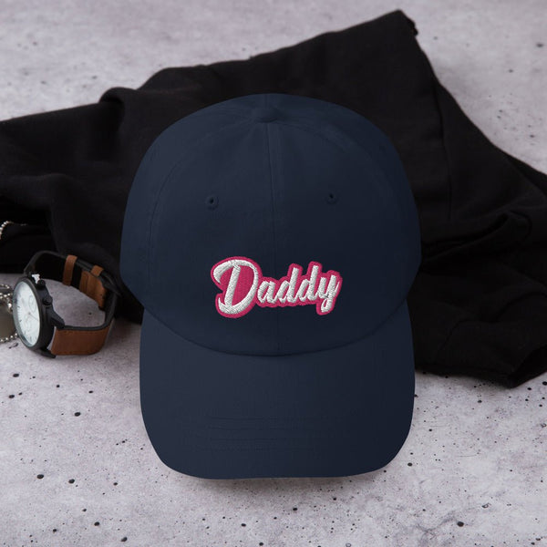 Gay Dad cap Gay Daddy hat | Gay Bear Pride | navy hat with embroidered "Daddy" text
