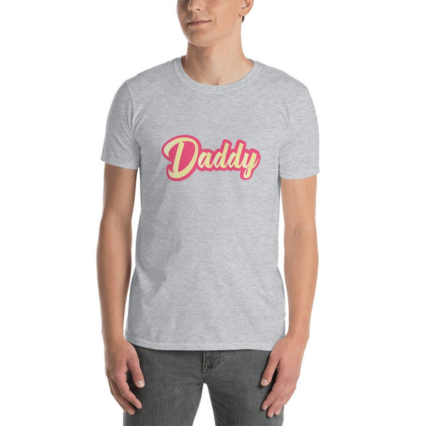 Gray t-shirt featuring 'Daddy' graphic, perfect for LGBT pride apparel.