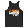 Gay Daddy Bear Pride Flag - Tank Top featuring a muscular man with bear paw design.