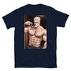 Gay Daddy Jock T-Shirt Bara Pride Outfit Daddy Bear Muscle Bear Gif design with muscular animated man.
