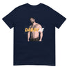 Navy blue gay pride shirt featuring muscular man and 'DADDY AF' graphic.