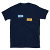 Gay Grindr Hookup Dialogue Shirt - Hey featuring text message graphics on navy tee.