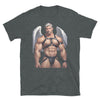 Gay Halloween Angel - Leather Daddy Bear Halloween Shirt featuring muscular model with wings.