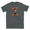 Gay Halloween Witch Unisex T-Shirt - Gay Jock Tee Halloween Shirt, dark grey tee with muscular model.