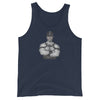 Gay Leather Daddy Tank Top for Dom featuring muscular bear graphic on navy background.