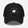 Black dad hat featuring bear graphic and colorful stars, ideal for gay pride apparel.