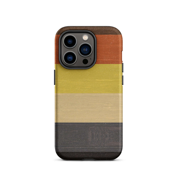 Gay Bear Pride Flag Wooden Texture Print iPhone® Clear Case with colorful striped design.