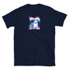 Gay Pride Shirts LGBTQ Ally Gift Shark Rainbow Gay Flag Funny LGBTQ Pride design on navy shirt.