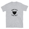 Gay Scruff T-Shirt - Grow The Beard & Get the D on Sport Grey fabric.
