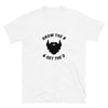 White gay shirt with humorous beard graphic and slogan, Gay Scruff T-Shirt - Grow The Beard & Get the D.