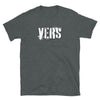 Gay Versatile Shirt - Vers in Dark Heather with distressed 'VERS' print design.