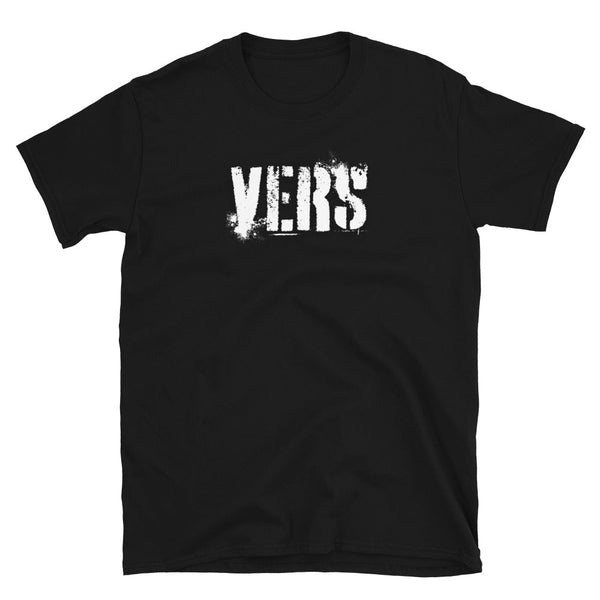 Gay Versatile Shirt - Vers. black t-shirt with white graphic text design.