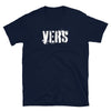 Gay Versatile Shirt - Vers. navy blue shirt with distressed 'VERS' text design.