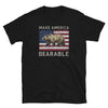 Black gay shirt featuring bear design with 'Make America Bearable' text.