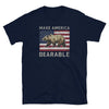 Navy gay shirt featuring bear graphic and 'Make America Bearable' text.