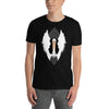Kim Chi Angel - Rupauls Drag Race graphic tee worn by a model, black with wing design.