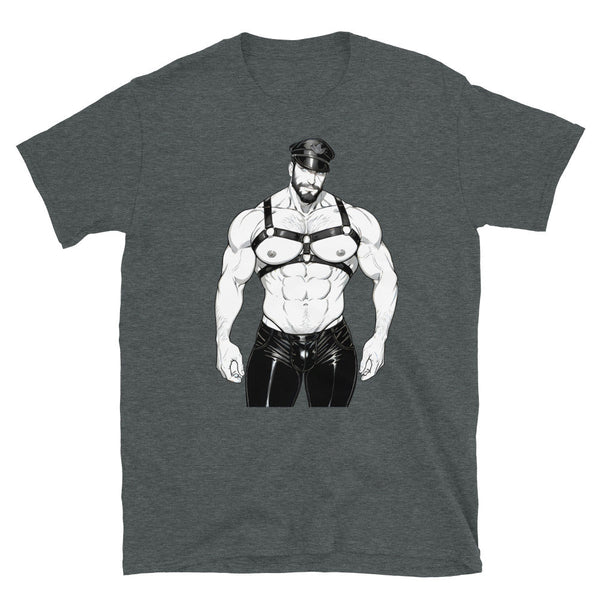 Leather Bear 3 Gay Pride LGBTQ Pride Leather Daddy Gay Pride / Bdsm / Leather shirt featuring muscular man in harness.