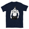 Navy gay shirt featuring a muscular man in harness, part of Leather Bear 3 Gay Pride LGBTQ Pride Leather Daddy Gay Pride / Bdsm / Leather.