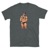 Dark grey pride shirt featuring muscular man in harness design, Leather Bear Gay Pride LGBTQ Pride Leather Daddy Gay Pride / Bdsm / Leather.