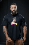 Leather Daddy Bearded Man - Tshirt featuring a graphic of a muscular man in a black tee.