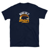 Navy blue gay shirt featuring "Bears Do It Better" graphic, perfect for pride events.