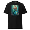 Black shirt featuring a muscular male merman design, trendy LGBTQ Merpride - Male Merman Asian Mermaid Shirt.