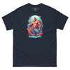 LGBTQ Merpride - Male Merman Daddy Bear Mermaid Shirt with colorful graphics on navy fabric.