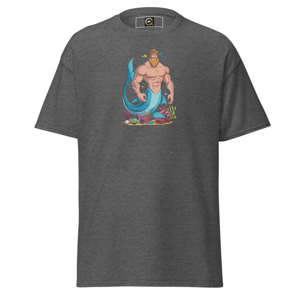 LGBTQ Merpride - Male Merman - Daddy Bear Mermaid Shirt in sport grey featuring a muscular merman design.