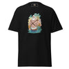 LGBTQ Merpride - Male Merman - Leather Harness Daddy Mermaid Shirt in black with colorful graphic design.