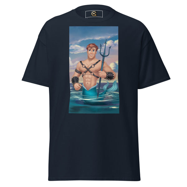 LGBTQ Merpride - Male Merman - LeatherTwink Jock Mermaid Shirt with bold graphic design.