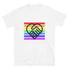 LGBTQ Shirt, I May Be Straight But I Don't Hate, featuring heart and handshake design.