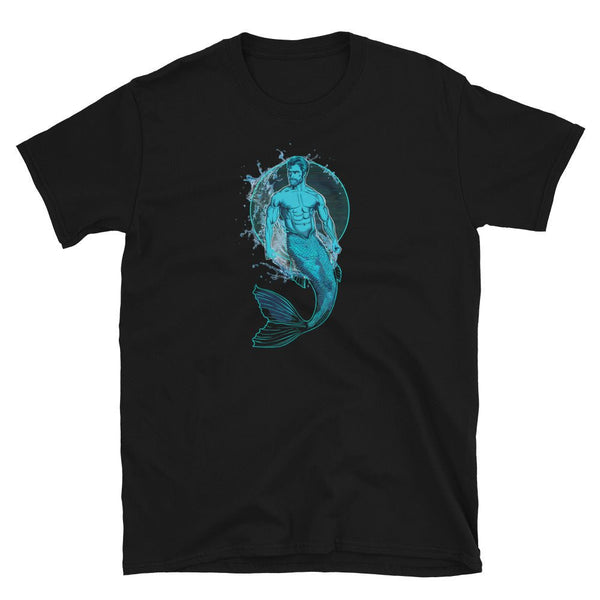Merdaddy Shirt Gift for Dad Merman Mermaid Lover Mermaid Dad Birthday Merdad, black shirt with vibrant mermaid graphic.