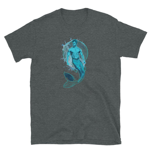 Charcoal gray shirt with merman graphic, perfect for Merdaddy Shirt Gift for Dad Merman Mermaid Lover Mermaid Dad Birthday Merdad.