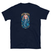 Merdaddy Shirt Gift for Dad Merman Mermaid Lover Mermaid Daddy Birthday Merdad, navy gay shirt with merman graphic.