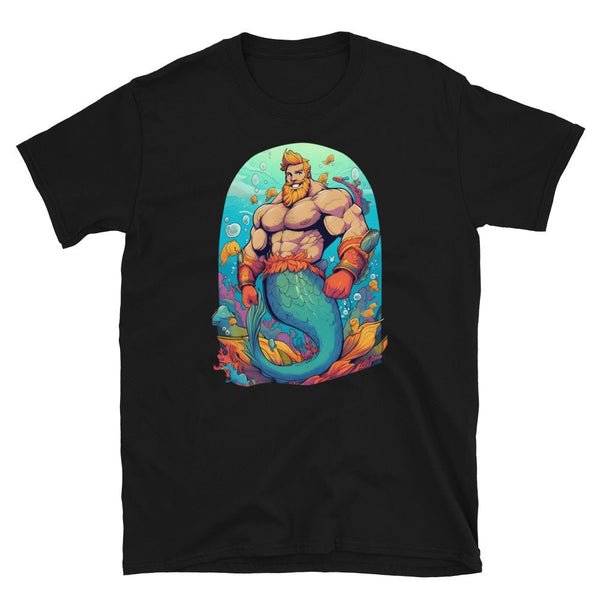 Gay shirt featuring a muscular merman design for Bear Pride, lbgtq apparel.