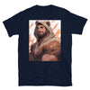 Muscle Daddy Gay Bear 42 Anime Bear Art Shirt, Gay Art Shirt for Gay Pride on navy blue t-shirt.