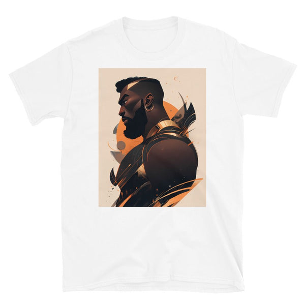 Muscle Gay Bear 05 Geometric Abstract Art Shirt, Gay Art Shirt for Gay Pride on a white t-shirt.